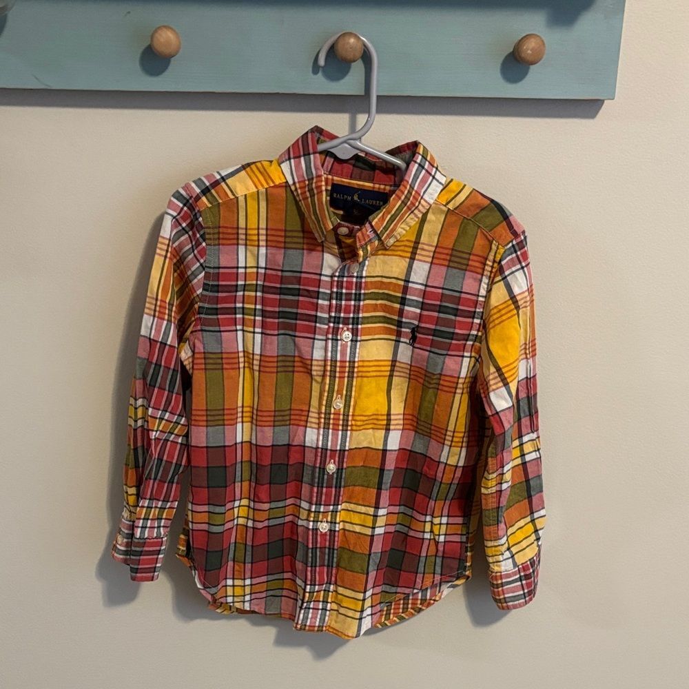 Ralph Lauren Multicolor Plaid Button-Down Shirt boys 4T
